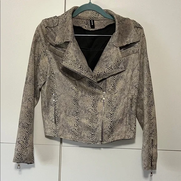 Women's Snake Print Jacket Moto Size small - Picture 1 of 7